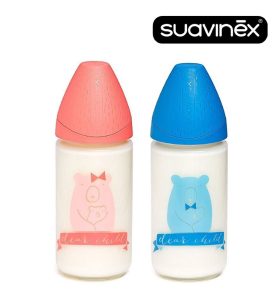 BIBERON EN VERRE S/B SUAVINEX 240ML SILICONE