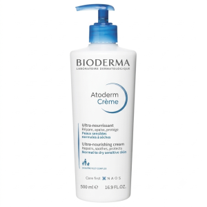 Bioderma ATODERM - Crème Ultra-Nourrissante et Hydratante - Visage et Corps - Peaux Sensibles Normales à Sèches, 500ml