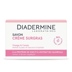 Savon Créme surgras visage et corps a la protéine de soie et l’extrait de calendula – Diadermine 100g