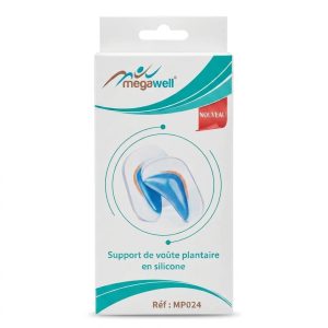 Megawell – Support de voûte plantaire en silicone – Confort et soutien