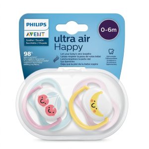 Pack 2 Sucette Ultra air Happy 0 – 6 mois – AVENT PHILIPS