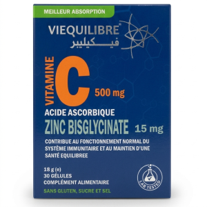 VieQuilibre Vitamine C 500 mg – Complément Alimentaire Immunité & Antioxydant