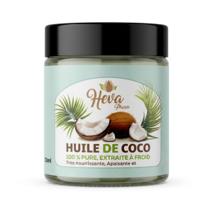 Heva Pharm - Huile de Coco 100% Pure Extraite à Froid - 30ml