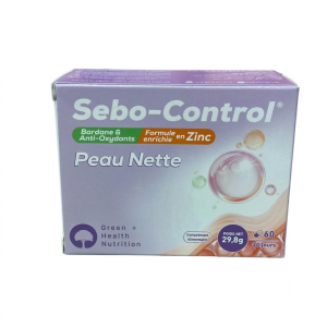 Green Health Sebo Control – Régulation du Sébum & Peau Nette – Zinc, Bardane, Sélénium – 60 Gélules