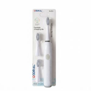 Brosse à dents électrique sonique pour adultes, fonctionnant par batterie avec 2 têtes de brosse de remplacement, poils ultra fins et souples, design fin