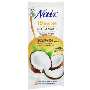 Nair Bandes De Cire Froide Maillot Et Aisselles à l'Extrait De Lait De Coco x16