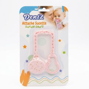 Deniz Attache-Sucette Rose en Chaîne pour Bébé