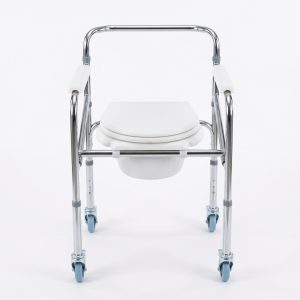 Chaise Garde-Robe Médicale à Roulettes avec Seau Amovible